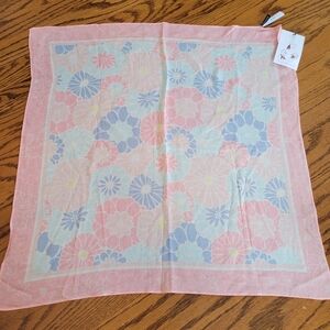 Talbots Floral Pastel Scarf ~ NWT ~ 21" x 21" ~ Pretty!